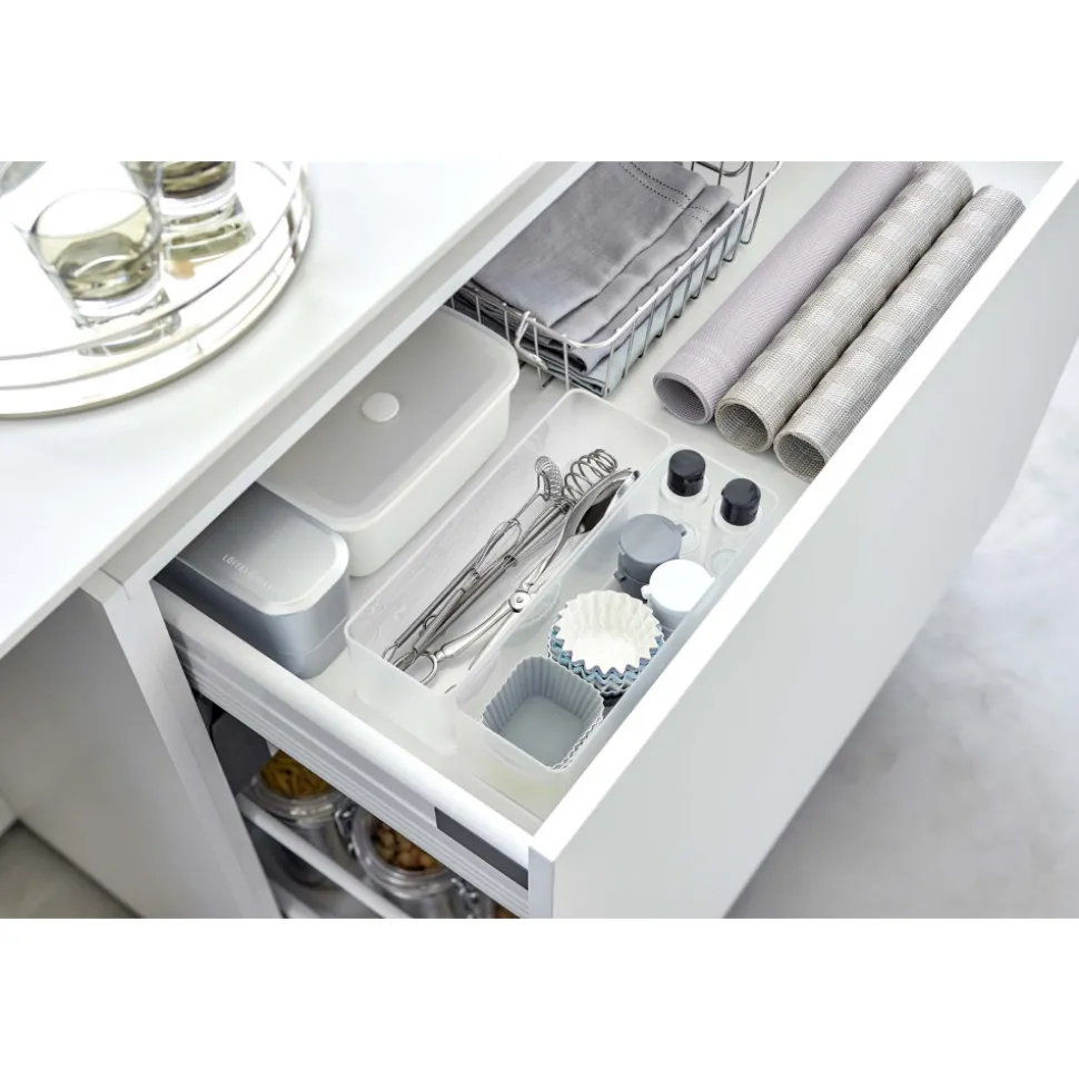 YAMAZAKI - Set de 2 rangements empilables tower 24 x 8 x 7,2 cm