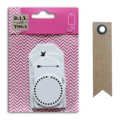 YOUDOIT - 24 étiquettes blanches de décoration + 20 étiquettes kraft fanion