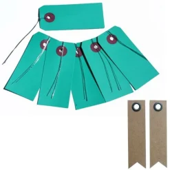 YOUDOIT - 10 étiquettes bleues avec fil métal + 20 étiquettes kraft fanion