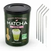 YOUDOIT - Boisson instantanée matcha coco 150 g + 4 pailles en inox
