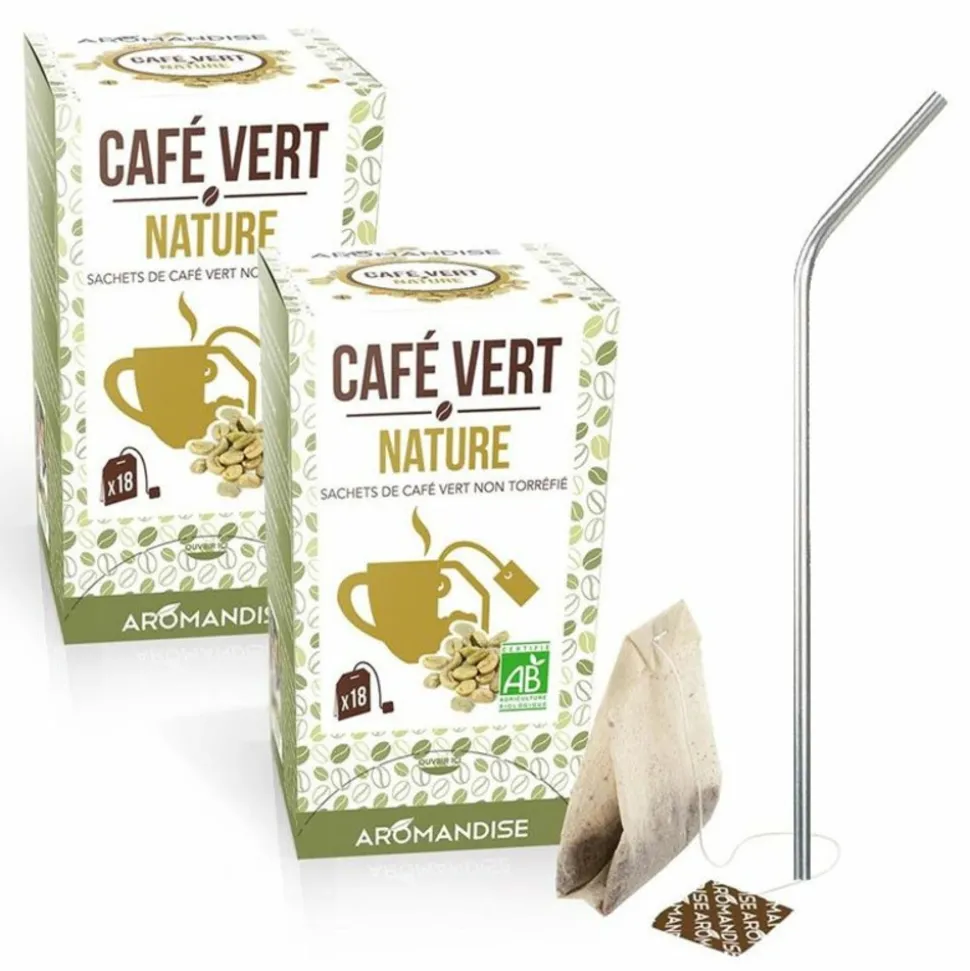 YOUDOIT - Café vert nature 36 sachets + 4 pailles en inox