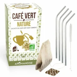YOUDOIT - Café vert nature 18 sachets + 4 pailles en inox