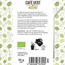 YOUDOIT - Café vert nature 18 sachets + 4 pailles en inox