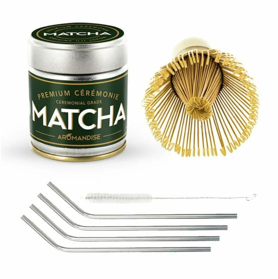 YOUDOIT - Coffret découverte du thé matcha + 4 pailles en inox