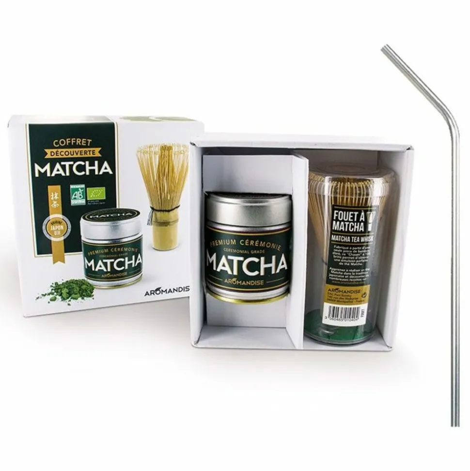 YOUDOIT - Coffret découverte du thé matcha + 4 pailles en inox