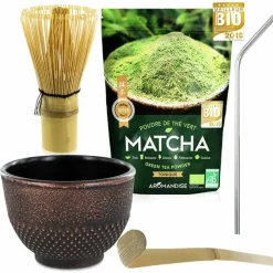 YOUDOIT - Coffret thé matcha avec tasse en fonte violette