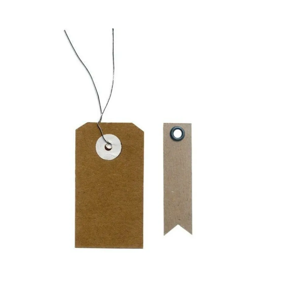 YOUDOIT - Etiquettes kraft 5,5 x 3 cm avec fil métal + 20 étiquettes kraft fanion
