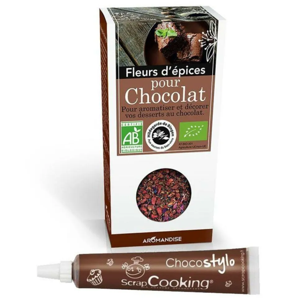 YOUDOIT - Fleurs d'épices pour chocolat + stylo chocolat