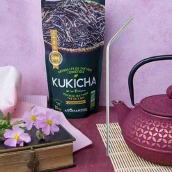 YOUDOIT - Sachet de thé bio japonais kukicha 80 g + 4 pailles inox