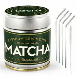 YOUDOIT - Thé matcha de cérémonie premium 30 g + 4 pailles en inox