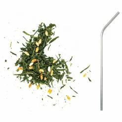 YOUDOIT - Thé vert bio et riz complet genmaicha 100 g + 4 pailles en inox