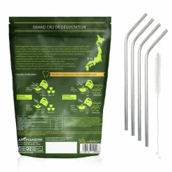 YOUDOIT - Thé vert gyokuro 50 g + 4 pailles en inox