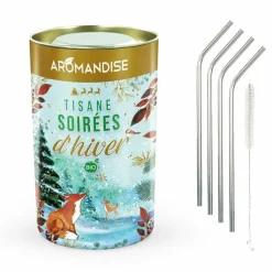 YOUDOIT - Tisane bio soirées d'hiver + 4 pailles en inox
