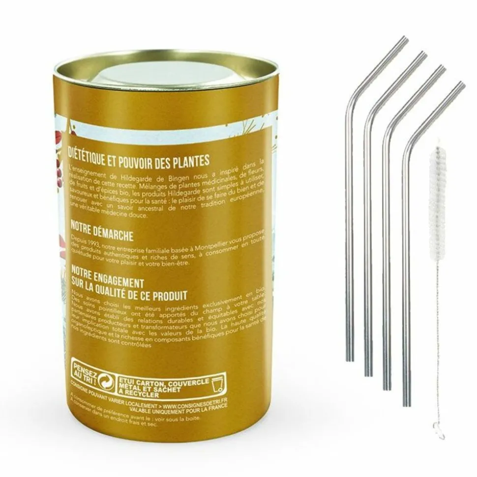 YOUDOIT - Tisane bio soirées d'hiver + 4 pailles en inox