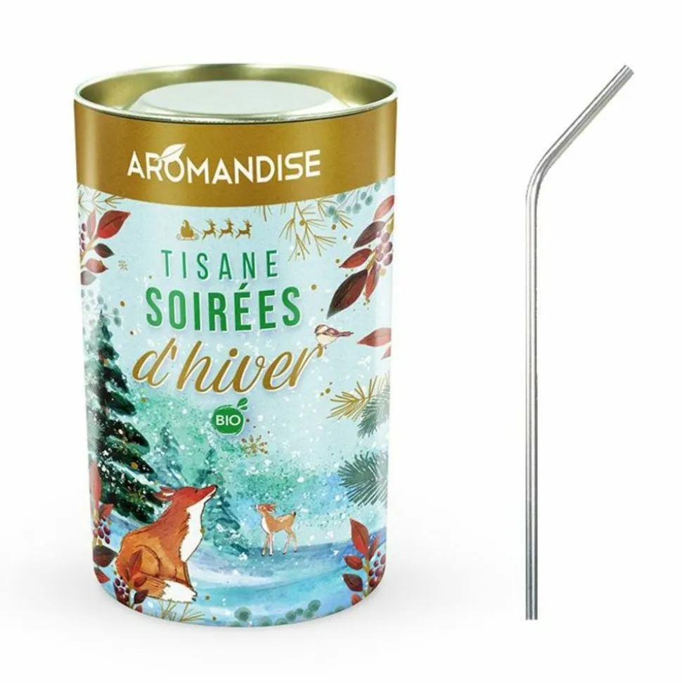 YOUDOIT - Tisane bio soirées d'hiver + 4 pailles en inox